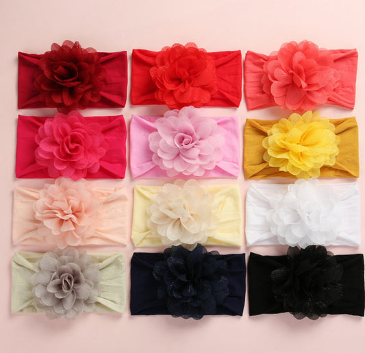 Chiffon Flower Soft Stretchy Hair Band